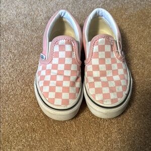 Vans Kids Pink Checkered Slip-On Shoes